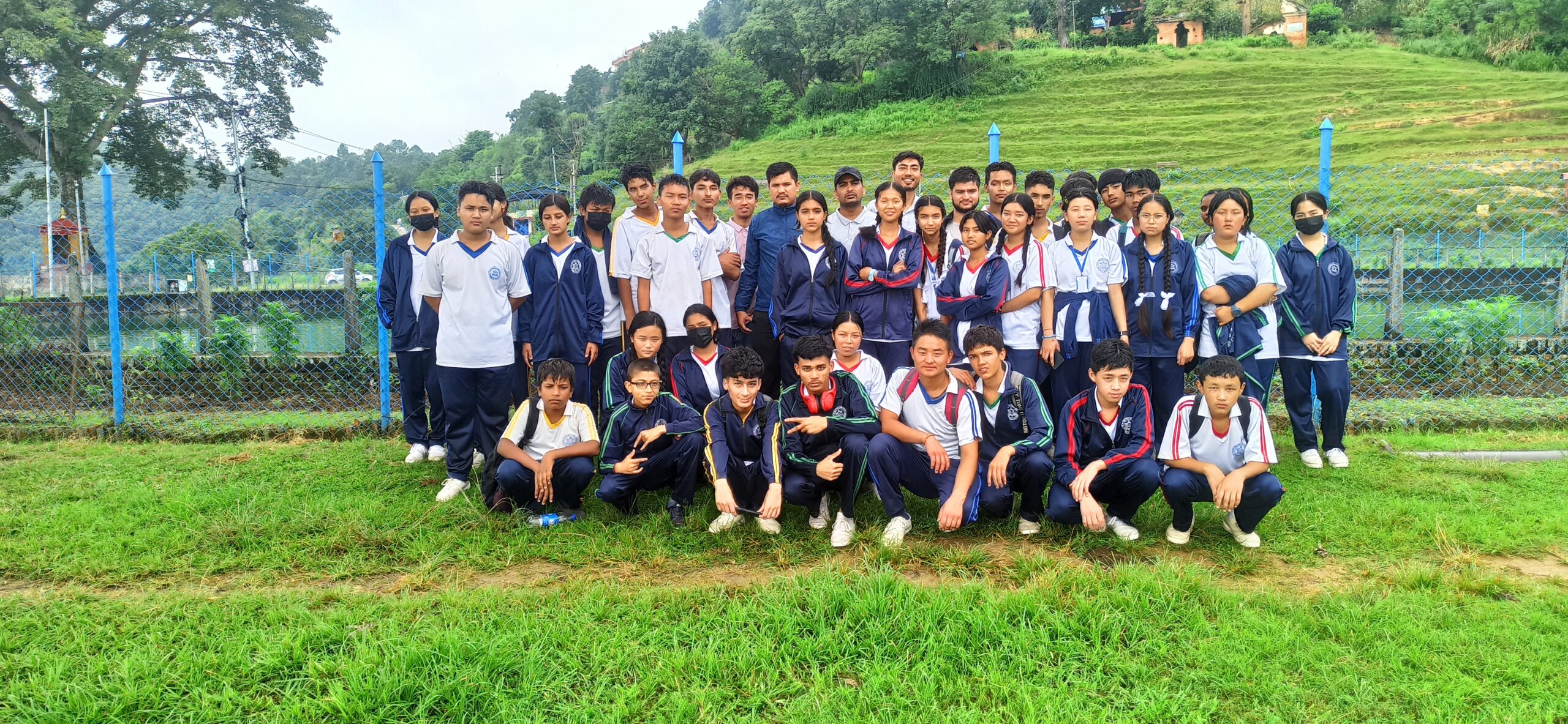 Class 9 Technical Students at Pharping Hydropower Water Reservoir